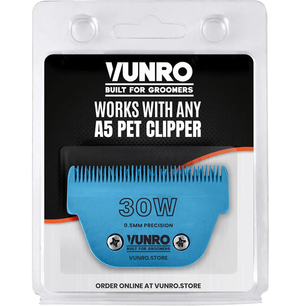 #30W Wide Blue Steel Dog Clipper Blade (0.5 mm)